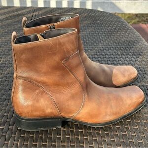 Rockport Toloni Brown Leather Ankle Boots, Size 13, Western